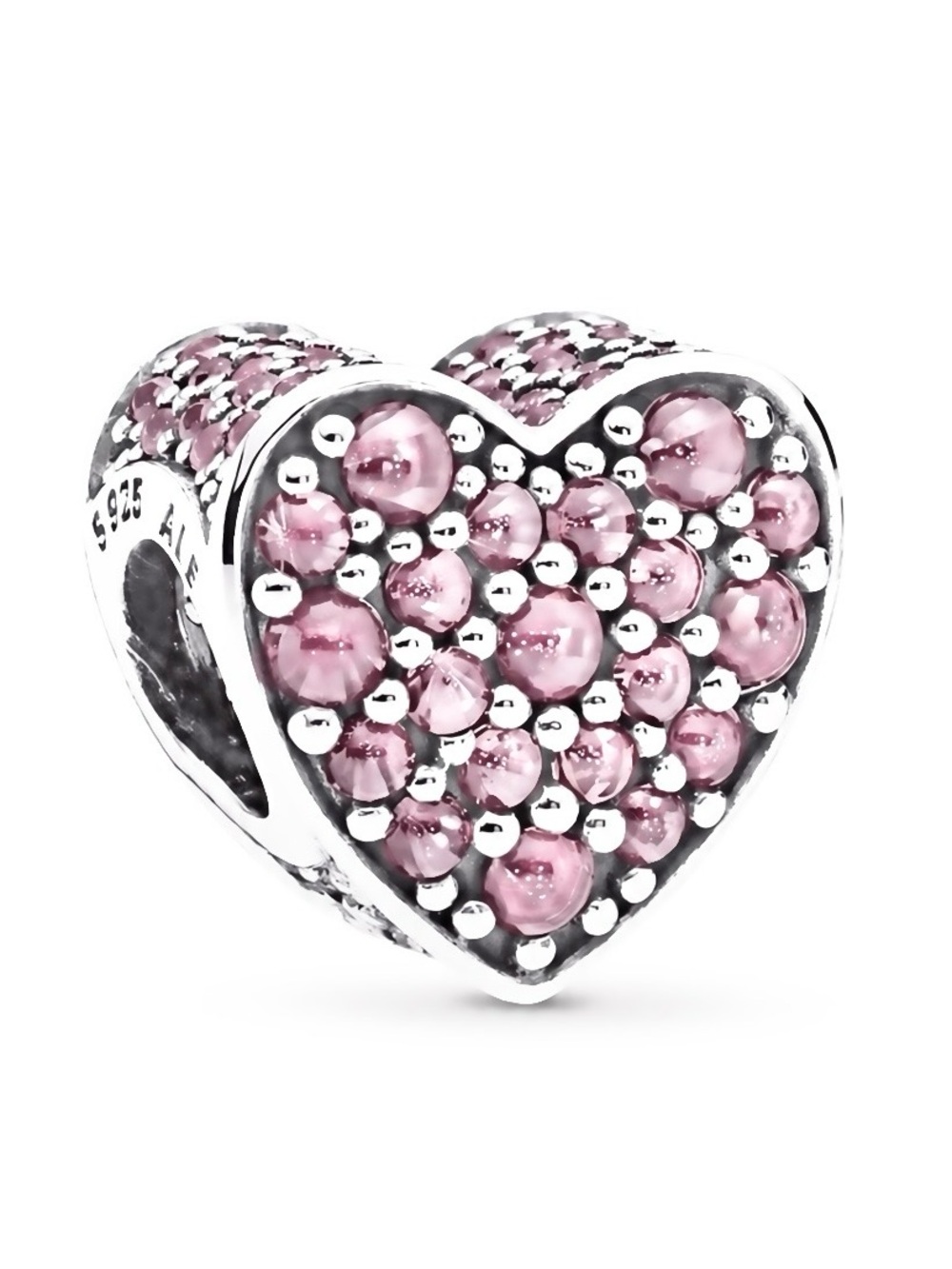 Pink Dazzling Heart Charm - Retired